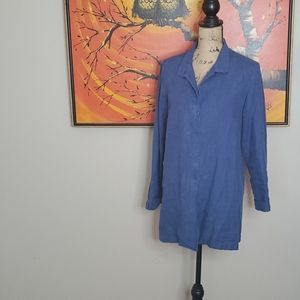 Flax 100% Linen Button Front Tunic Lagenlook Top